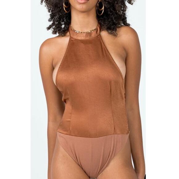 Princess Polly Stanley Bodysuit Brown Size 10 - Picture 3 of 11